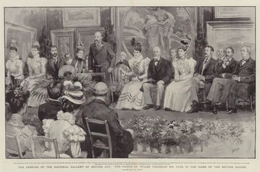 Åpningen av National Gallery of British Art, prinsen av Wales takker Mr Tate i den britiske nasjonens navn